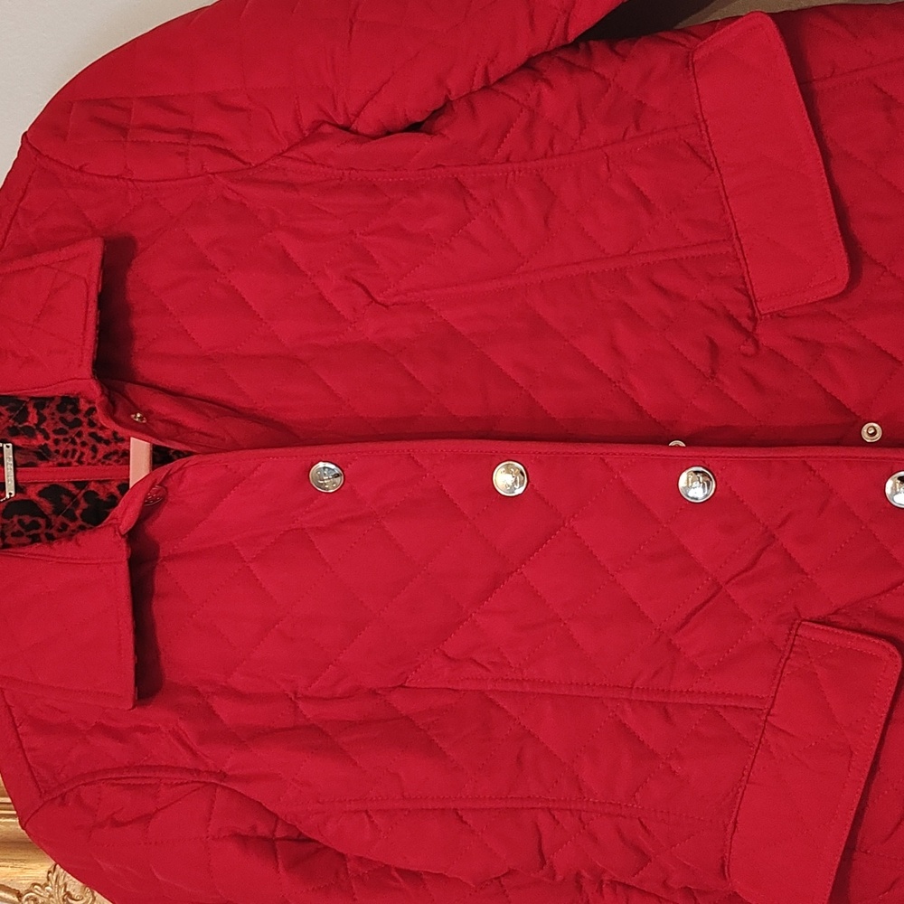 Chico's red quilted jacket - Picture 4 of 6